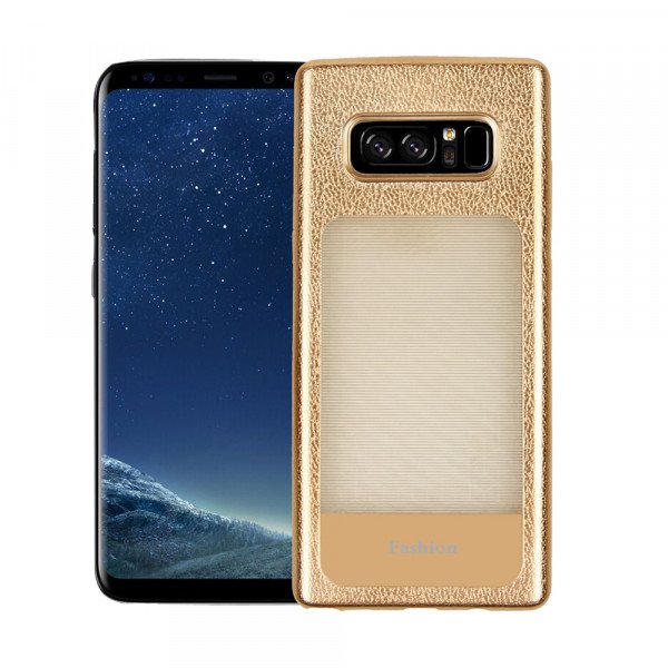 Wholesale Galaxy Note 8 Window Design Fashion TPU Case (Gold)